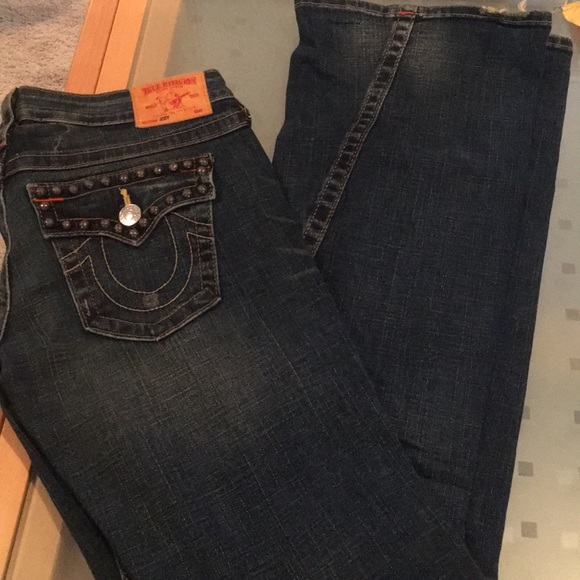 True Religion Joey Studded Bootcut Dark Wash Jeans - Picture 4 of 5